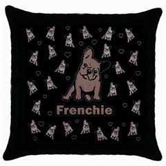 French Bulldog Throw Pillow Case (black) by Valentinaart