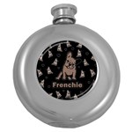 French bulldog Round Hip Flask (5 oz) Front