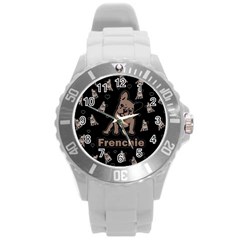 French Bulldog Round Plastic Sport Watch (l) by Valentinaart