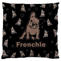 French Bulldog Large Cushion Case (two Sides) by Valentinaart