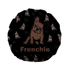 French Bulldog Standard 15  Premium Round Cushions by Valentinaart