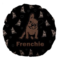 French Bulldog Large 18  Premium Round Cushions by Valentinaart