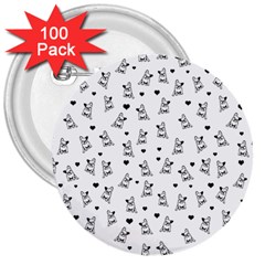 French Bulldog 3  Buttons (100 Pack)  by Valentinaart