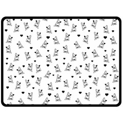 French Bulldog Fleece Blanket (large)  by Valentinaart