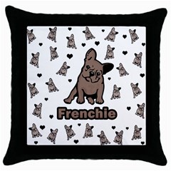 French Bulldog Throw Pillow Case (black) by Valentinaart