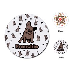 French Bulldog Playing Cards (round)  by Valentinaart