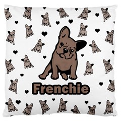 French Bulldog Large Flano Cushion Case (two Sides) by Valentinaart