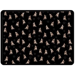 French Bulldog Fleece Blanket (large)  by Valentinaart