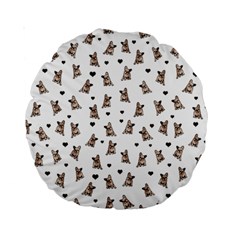 French Bulldog Standard 15  Premium Round Cushions by Valentinaart