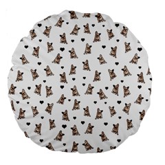 French Bulldog Large 18  Premium Round Cushions by Valentinaart