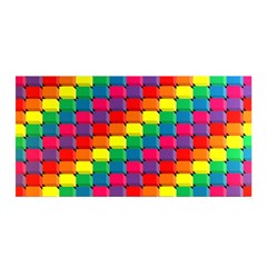 Colorful 3d Rectangles     Satin Wrap by LalyLauraFLM