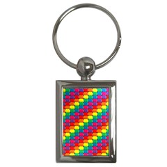 Colorful 3d Rectangles           Key Chain (rectangle) by LalyLauraFLM