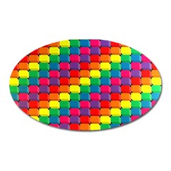 Colorful 3d Rectangles           Magnet (oval) by LalyLauraFLM