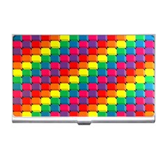 Colorful 3d Rectangles           Business Card Holder by LalyLauraFLM