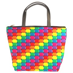 Colorful 3d Rectangles      Bucket Bag by LalyLauraFLM