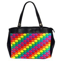 Colorful 3d Rectangles           Oversize Office Handbag (2 Sides) by LalyLauraFLM