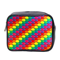 Colorful 3d Rectangles           Mini Toiletries Bag (two Sides) by LalyLauraFLM