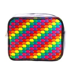 Colorful 3d Rectangles           Mini Toiletries Bag (one Side) by LalyLauraFLM