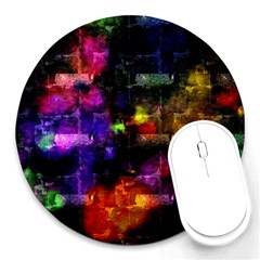 Colorful Bricks            Round Mousepad by LalyLauraFLM