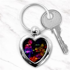 Colorful Bricks            Key Chain (heart) by LalyLauraFLM