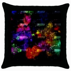 Colorful Bricks            Throw Pillow Case (black) by LalyLauraFLM