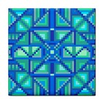 Grid Geometric Pattern Colorful Tile Coasters Front