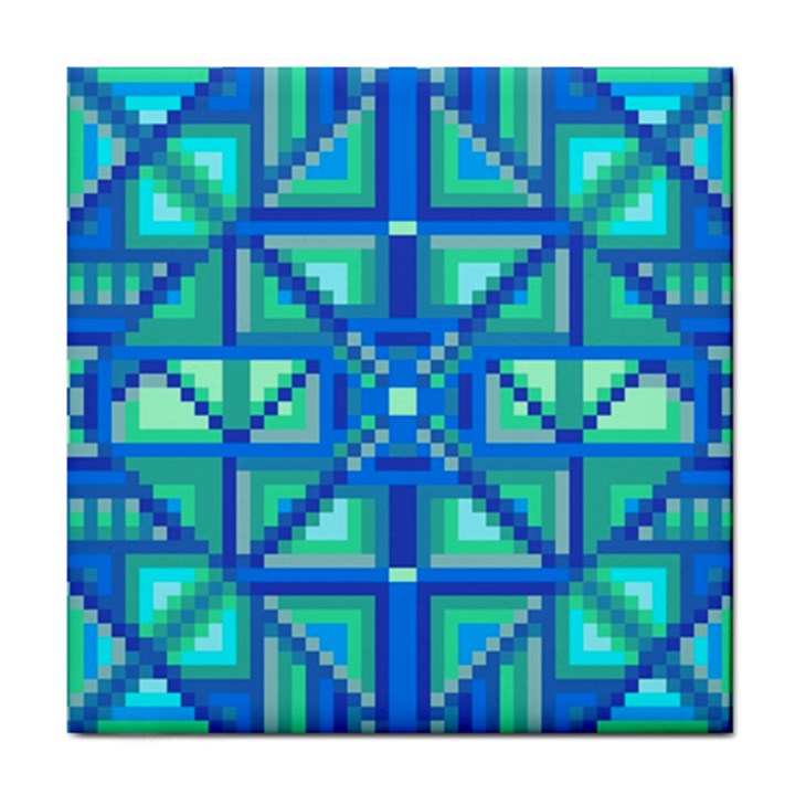 Grid Geometric Pattern Colorful Tile Coasters