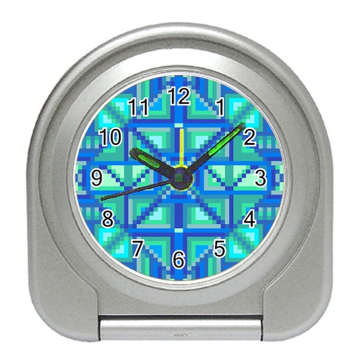 Grid Geometric Pattern Colorful Travel Alarm Clocks