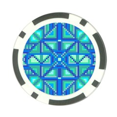 Grid Geometric Pattern Colorful Poker Chip Card Guard by Nexatart