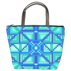 Grid Geometric Pattern Colorful Bucket Bags by Nexatart