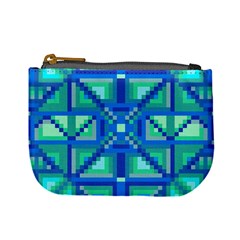 Grid Geometric Pattern Colorful Mini Coin Purses by Nexatart