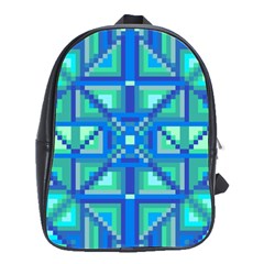 Grid Geometric Pattern Colorful School Bags(large)  by Nexatart