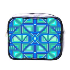 Grid Geometric Pattern Colorful Mini Toiletries Bags by Nexatart