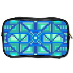 Grid Geometric Pattern Colorful Toiletries Bags by Nexatart