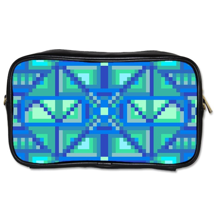 Grid Geometric Pattern Colorful Toiletries Bags