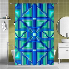 Grid Geometric Pattern Colorful Shower Curtain 48  X 72  (small)  by Nexatart