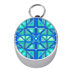 Grid Geometric Pattern Colorful Mini Silver Compasses by Nexatart