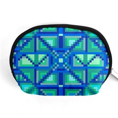 Grid Geometric Pattern Colorful Accessory Pouches (medium)  by Nexatart