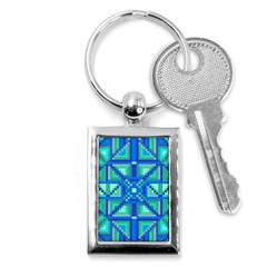 Grid Geometric Pattern Colorful Key Chains (rectangle)  by Nexatart