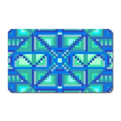 Grid Geometric Pattern Colorful Magnet (rectangular) by Nexatart