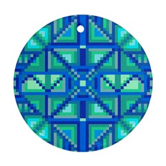 Grid Geometric Pattern Colorful Round Ornament (two Sides)