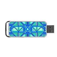 Grid Geometric Pattern Colorful Portable Usb Flash (two Sides) by Nexatart