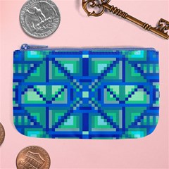 Grid Geometric Pattern Colorful Large Coin Purse