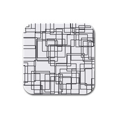 Structure Pattern Network Rubber Square Coaster (4 Pack)  by Nexatart