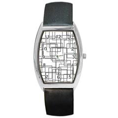 Structure Pattern Network Barrel Style Metal Watch