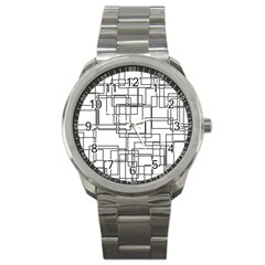 Structure Pattern Network Sport Metal Watch by Nexatart