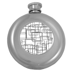 Structure Pattern Network Round Hip Flask (5 Oz) by Nexatart