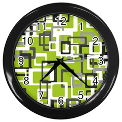 Pattern Abstract Form Four Corner Wall Clocks (black) by Nexatart