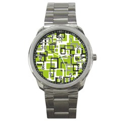 Pattern Abstract Form Four Corner Sport Metal Watch by Nexatart