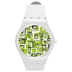 Pattern Abstract Form Four Corner Round Plastic Sport Watch (m) by Nexatart